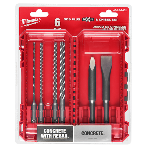 Cutter Chisel Kit Milwaukee PACKOUT 6pc. SDS Plus MX4 4