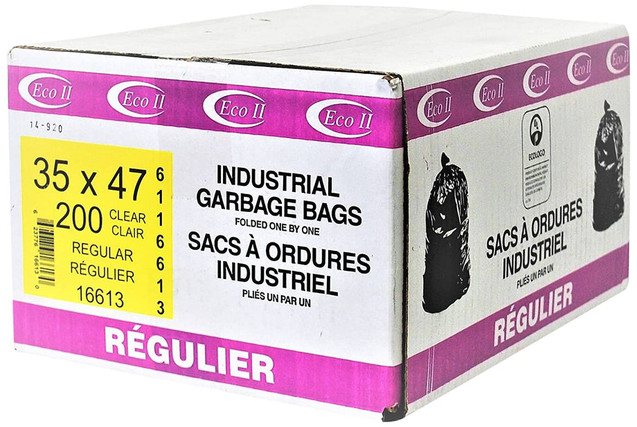 26 x 36 Clear Garbage Bags, Regular
