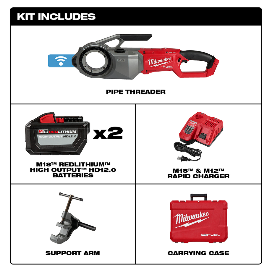 Milwaukee battery deals pipe threader