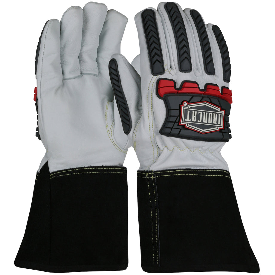 Cut-resistant goatskin gloves for TIG and MIG welding, with Kevlar lining