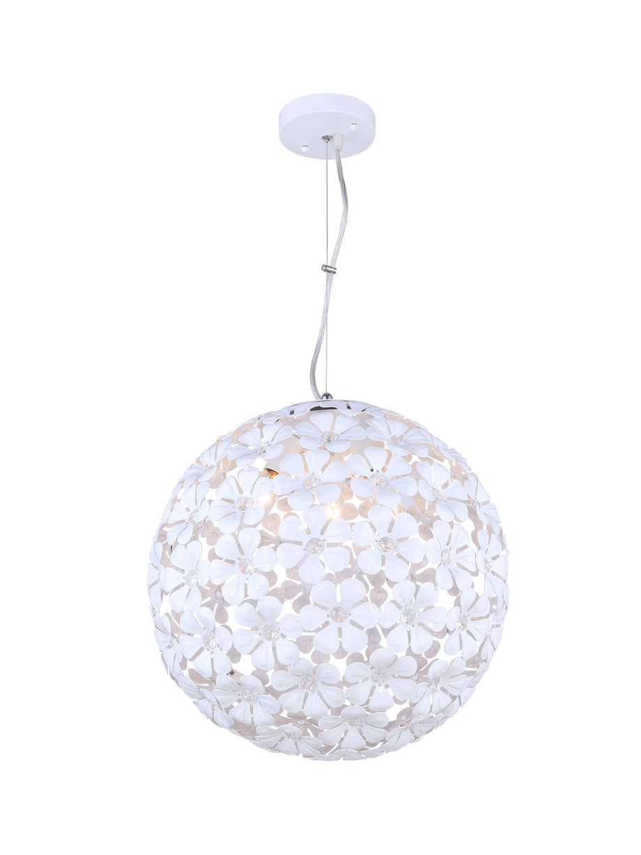 Chandelier Canarm BEATRICE White Floral 3 Light ICH277B03WH15