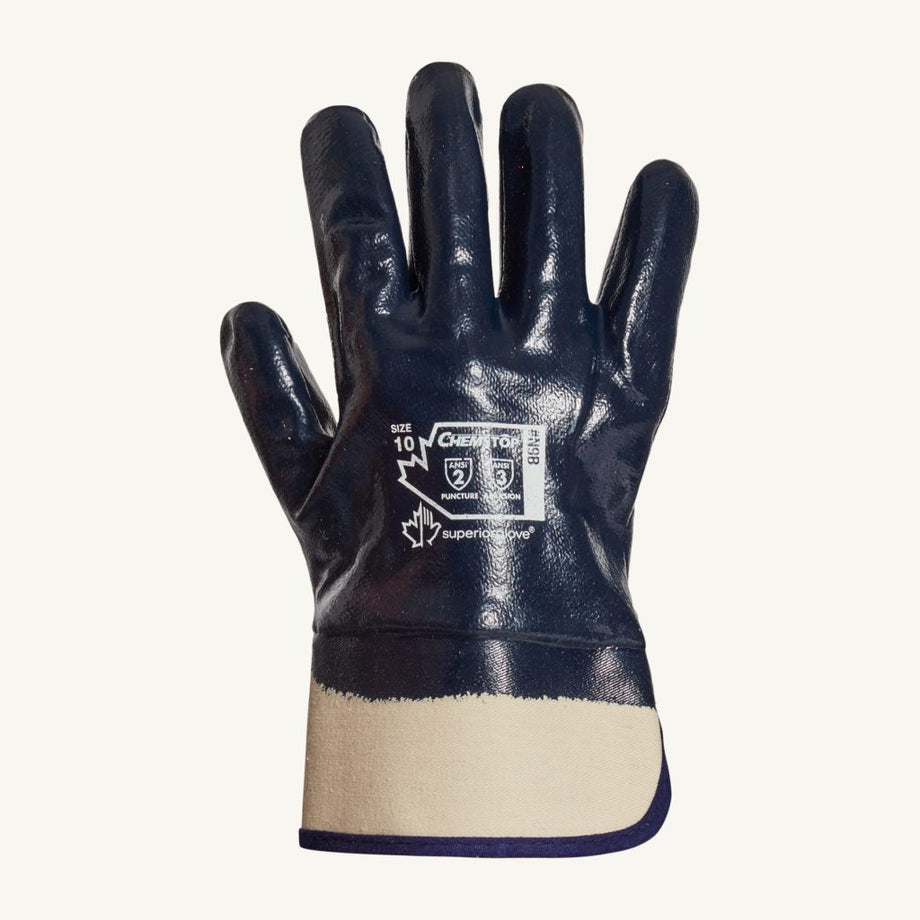 Gloves- General Purpose - Superior Glove Chemstop™ Heavy-Duty Fully  Nitrile-Coated Gauntlet N9B