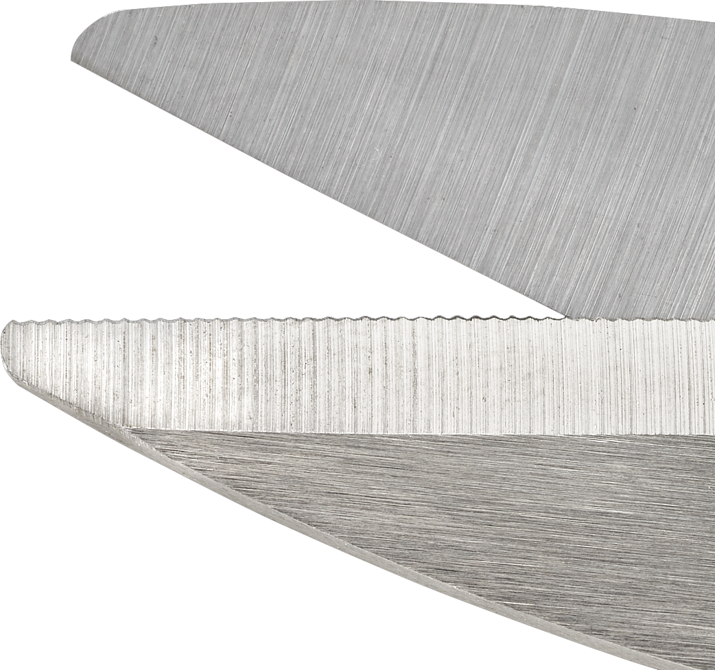 OLFA scissors with straight edge, with serrated edge for vertaile