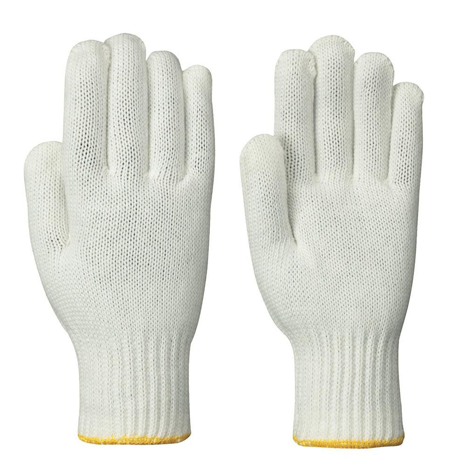 White String Knit Gloves 70% Polyester 30% Cotton Gloves